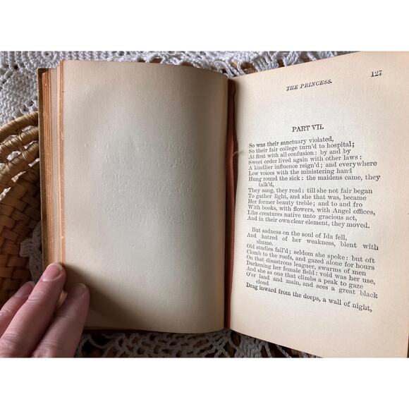 Antique Tennyson Poetry Book: The Princess, Ornate 1890s HM Caldwell Edition - Picture 5 of 6